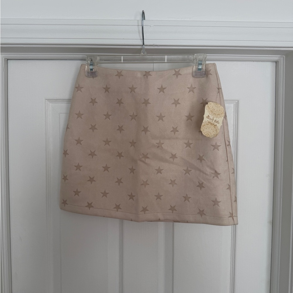 Altar'd State Beige Star Mini Skirt
